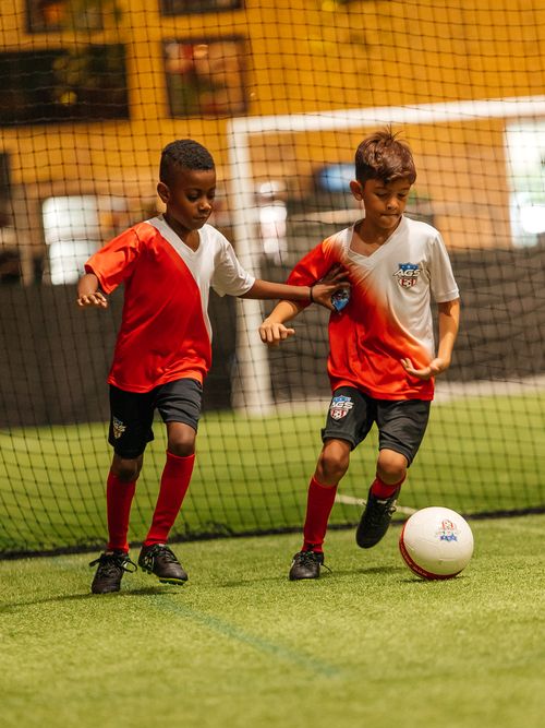 4 Year Olds Playing Soccer at Summer Camp